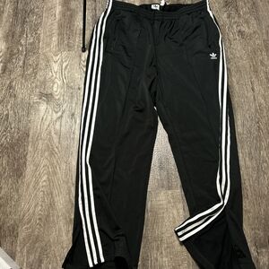 Adidas Women's Black Joggers with White Stripes